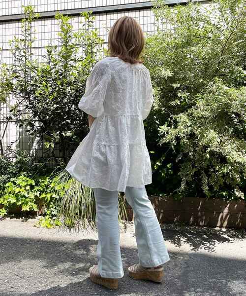 MAJESTIC LEGON（マジェスティックレゴン）の「レディレースチュニック（シャツ/ブラウス・レディース・ブラック/オフホワイト・SMALL/MEDIUM）」の3枚目の写真