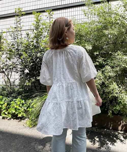 MAJESTIC LEGON（マジェスティックレゴン）の「レディレースチュニック（シャツ/ブラウス・レディース・ブラック/オフホワイト・SMALL/MEDIUM）」の13枚目の写真