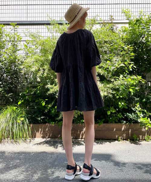 MAJESTIC LEGON（マジェスティックレゴン）の「レディレースチュニック（シャツ/ブラウス・レディース・ブラック/オフホワイト・SMALL/MEDIUM）」の6枚目の写真