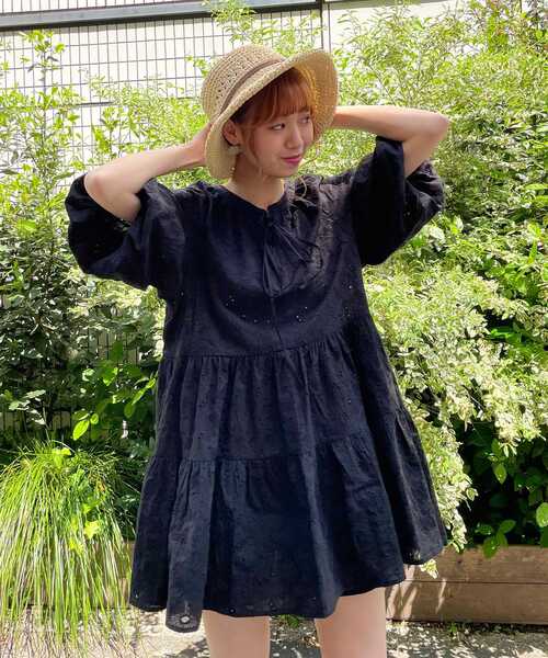 MAJESTIC LEGON（マジェスティックレゴン）の「レディレースチュニック（シャツ/ブラウス・レディース・ブラック/オフホワイト・SMALL/MEDIUM）」の8枚目の写真