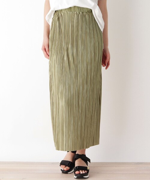 pink adobe(ピンクアドベ)の「◆【M-L】カットプリーツナロースカート(スカート・レディース・カーキ/ライトベージュ/レンガ・40/38)」の3枚目の写真