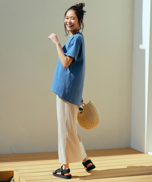 pink adobe(ピンクアドベ)の「◆【M-L】カットプリーツナロースカート(スカート・レディース・カーキ/ライトベージュ/レンガ・40/38)」の12枚目の写真