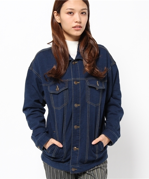 WEGO（ウィゴー）の「WEGO/フード付カットGジャン（デニムジャケット・レディース・ホワイト/ダークインディゴブルー/ライトインディゴブルー・FREE）」の12枚目の写真