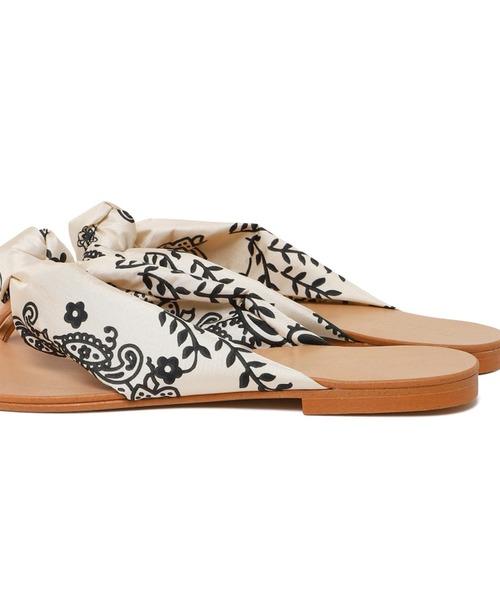 manipuri（マニプリ）の「MANIPURI(マニプリ)カレイドバンダナ　スカーフトングサンダル（サンダル・レディース・ホワイト/ブラック・38/39/35/36/37）」の6枚目の写真