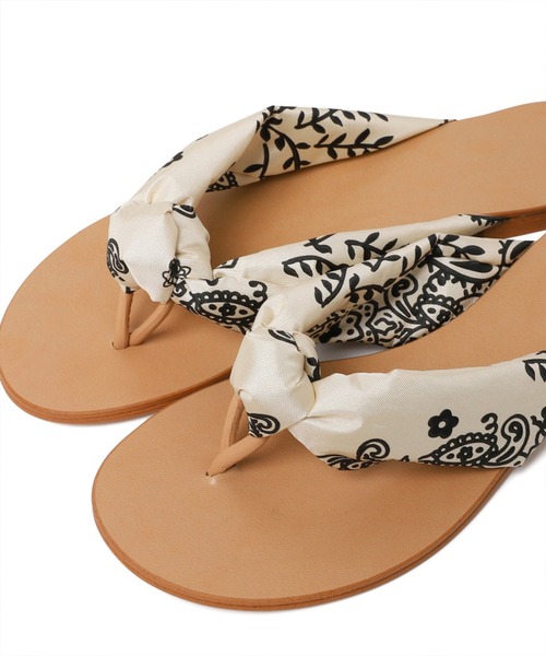 manipuri（マニプリ）の「MANIPURI(マニプリ)カレイドバンダナ　スカーフトングサンダル（サンダル・レディース・ホワイト/ブラック・38/39/35/36/37）」の7枚目の写真