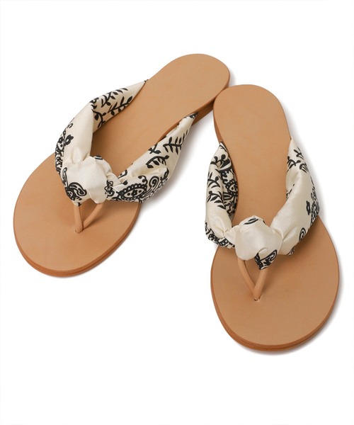 manipuri（マニプリ）の「MANIPURI(マニプリ)カレイドバンダナ　スカーフトングサンダル（サンダル・レディース・ホワイト/ブラック・38/39/35/36/37）」の9枚目の写真