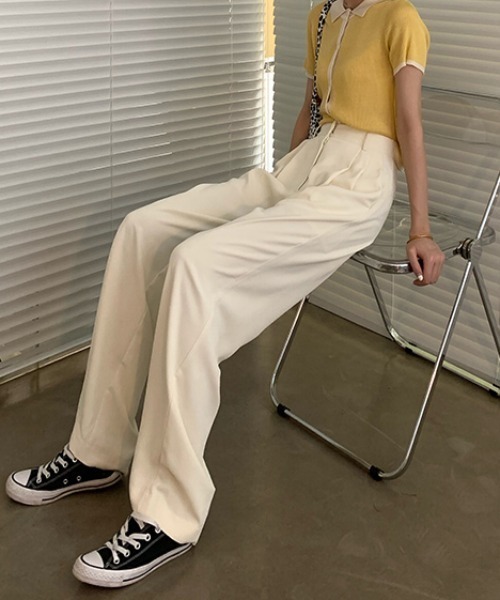 KOR(ケーオーアール)の「ウエストタック ワイドパンツ(その他パンツ・レディース・ホワイト/ブラック/パープル/グリーン・S/M/L)」の13枚目の写真