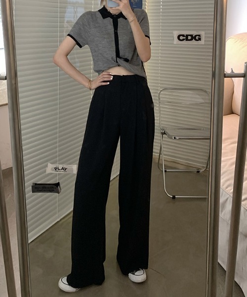 KOR(ケーオーアール)の「ウエストタック ワイドパンツ(その他パンツ・レディース・ホワイト/ブラック/パープル/グリーン・S/M/L)」の16枚目の写真