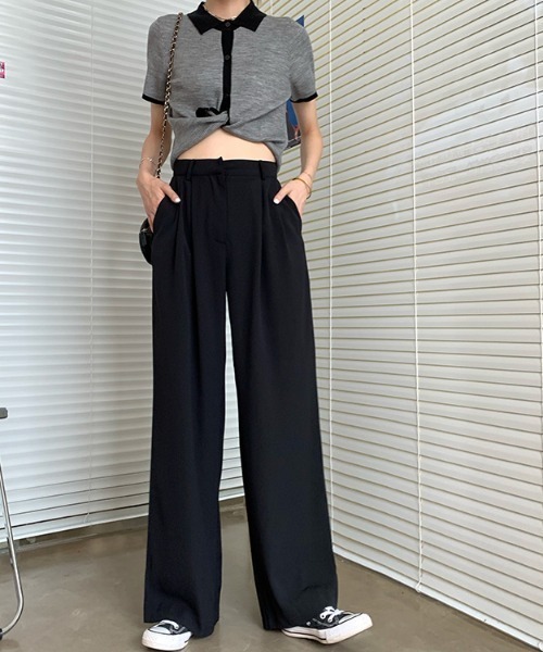 KOR(ケーオーアール)の「ウエストタック ワイドパンツ(その他パンツ・レディース・ホワイト/ブラック/パープル/グリーン・S/M/L)」の20枚目の写真