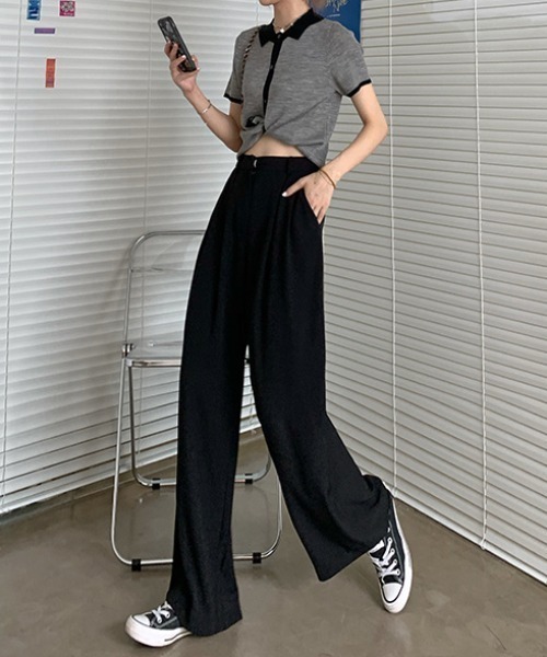 KOR(ケーオーアール)の「ウエストタック ワイドパンツ(その他パンツ・レディース・ホワイト/ブラック/パープル/グリーン・S/M/L)」の22枚目の写真