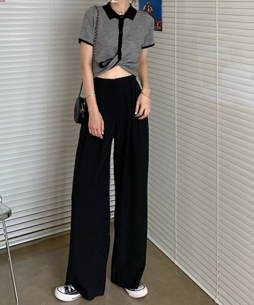 KOR(ケーオーアール)の「ウエストタック ワイドパンツ(その他パンツ・レディース・ホワイト/ブラック/パープル/グリーン・S/M/L)」の18枚目の写真