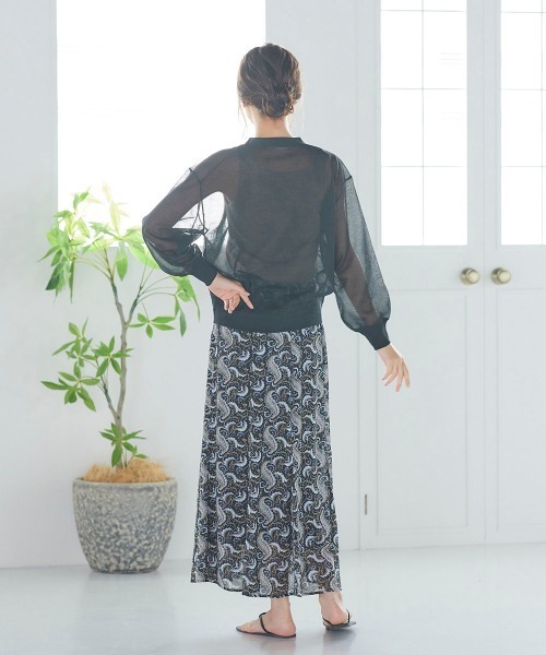 LIPSTAR（リップスター）の「シアーVネック袖ボリュームニットカーデ（カーディガン/ボレロ・レディース・ブラック/ベージュ/イエロー・M）」の5枚目の写真