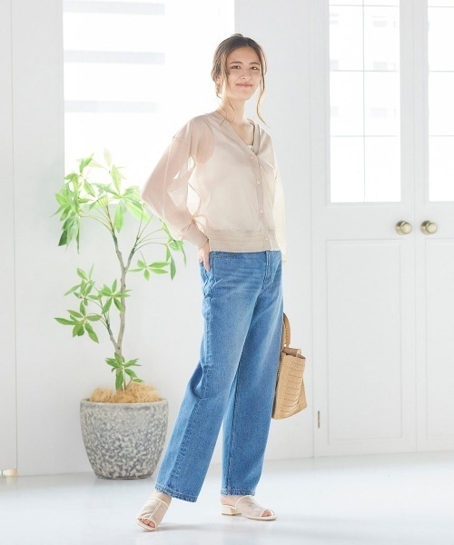 LIPSTAR（リップスター）の「シアーVネック袖ボリュームニットカーデ（カーディガン/ボレロ・レディース・ブラック/ベージュ/イエロー・M）」の6枚目の写真