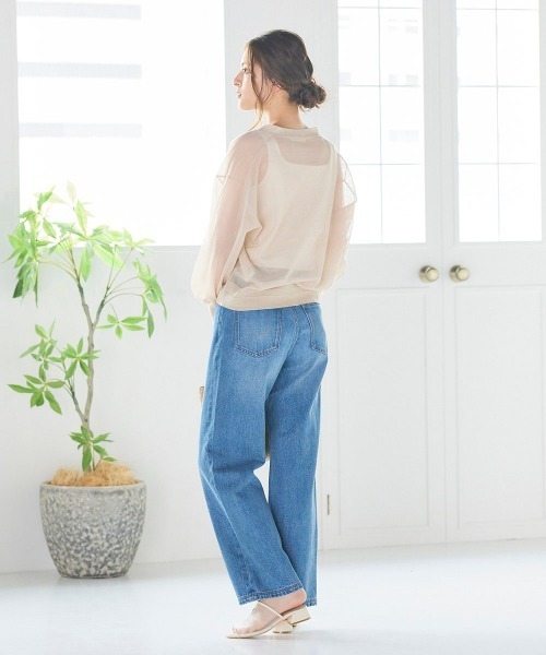 LIPSTAR（リップスター）の「シアーVネック袖ボリュームニットカーデ（カーディガン/ボレロ・レディース・ブラック/ベージュ/イエロー・M）」の8枚目の写真