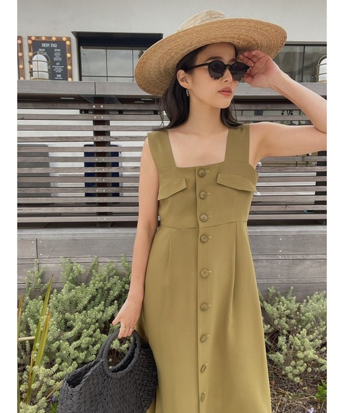 TRUNC（トランクエイティーエイト）の「Front Button OnePiece（ワンピース・レディース・カーキ/ブラウン・FREE）」の6枚目の写真