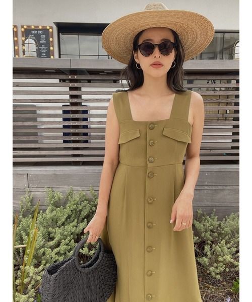 TRUNC（トランクエイティーエイト）の「Front Button OnePiece（ワンピース・レディース・カーキ/ブラウン・FREE）」の9枚目の写真