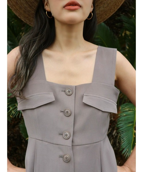 TRUNC（トランクエイティーエイト）の「Front Button OnePiece（ワンピース・レディース・カーキ/ブラウン・FREE）」の8枚目の写真