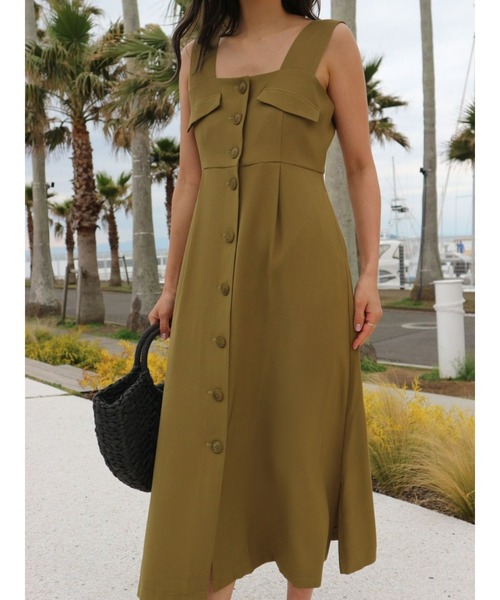 TRUNC（トランクエイティーエイト）の「Front Button OnePiece（ワンピース・レディース・カーキ/ブラウン・FREE）」の4枚目の写真