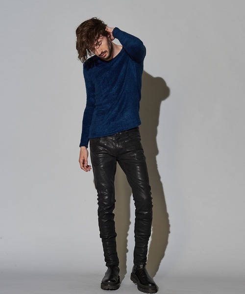 NO ID.(ノーアイディ)の「mlt3459-ビキューレラムパイルV/Nプルオーバー(Tシャツ/カットソー・メンズ・アイボリー/ネイビー/ライトグレー/ダークグレー/ブラック/ワイン・1/2)」の9枚目の写真