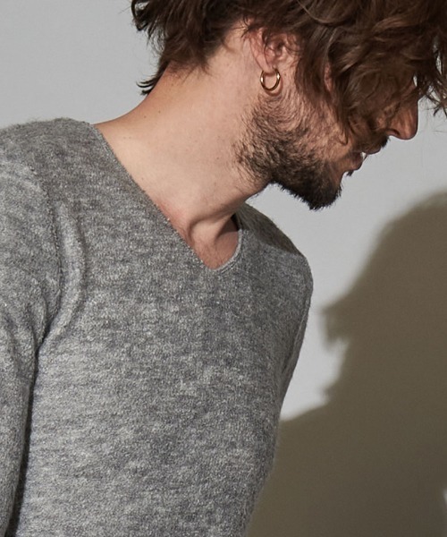 NO ID.(ノーアイディ)の「mlt3459-ビキューレラムパイルV/Nプルオーバー(Tシャツ/カットソー・メンズ・アイボリー/ネイビー/ライトグレー/ダークグレー/ブラック/ワイン・1/2)」の19枚目の写真