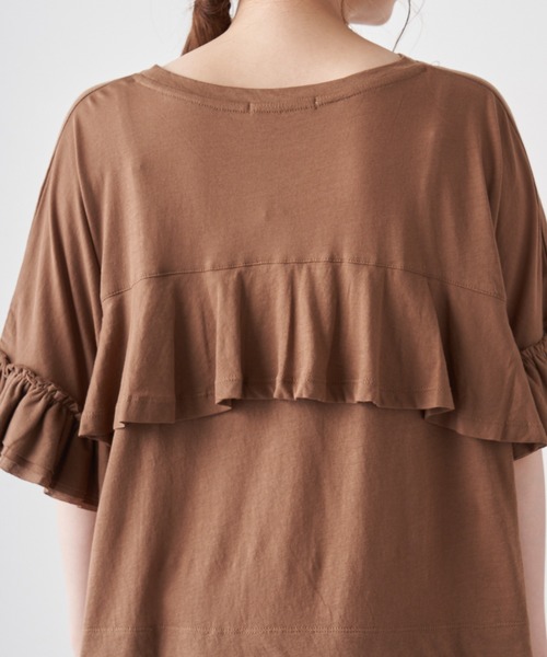 PUAL CE CIN（ピュアルセシン）の「オーガニック天竺フリルTシャツ（Tシャツ/カットソー・レディース・ブラック/ブラウン/オフホワイト・FREE）」の22枚目の写真