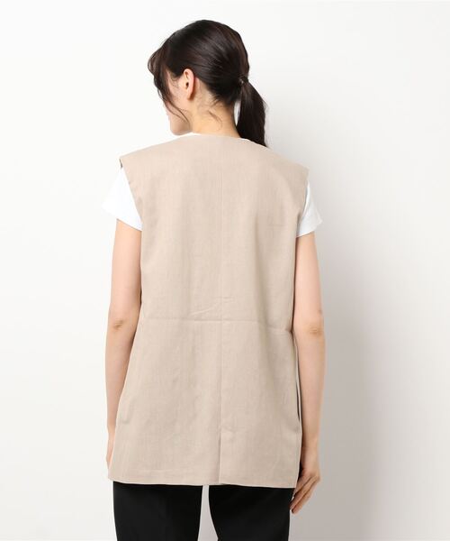 y/m by misato（イムバイミサト）の「リネンライクノースリジレ（ノーカラージャケット・レディース・ベージュ/アイボリー・FREE）」の20枚目の写真