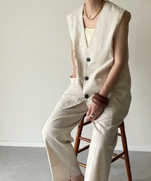 y/m by misato | リネンライクノースリジレ(ノーカラージャケット)