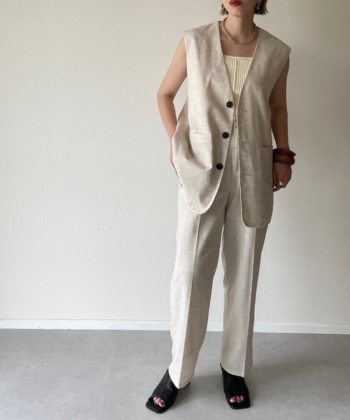 【未使用品】motomi.m /モトミエム/リネンジャケット/ナチュラル 未使用品】motomi.m /モトミエム/リネンジャケット/ナチュラル