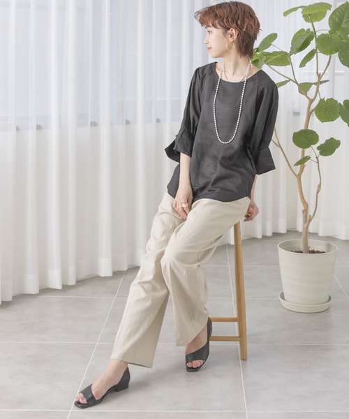 URBAN RESEARCH（アーバンリサーチ）の「リネンイージーパンツ（その他パンツ・レディース・チャコールグレー/ベージュ/カーキ・FREE）」の9枚目の写真