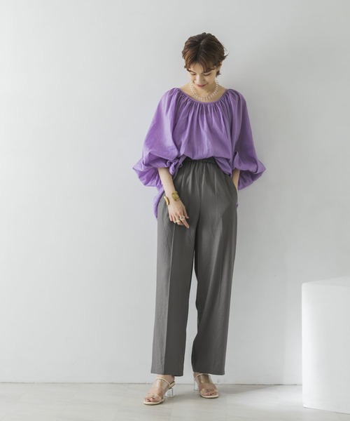 URBAN RESEARCH（アーバンリサーチ）の「リネンイージーパンツ（その他パンツ・レディース・チャコールグレー/ベージュ/カーキ・FREE）」の14枚目の写真