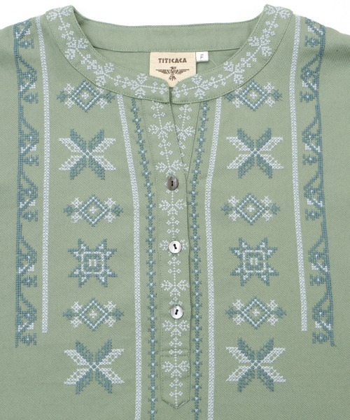 チチカカ（チチカカ）の「キカ刺繍プルオーバー（シャツ/ブラウス・レディース・カーキ/オレンジ/ブルー・FREE）」の17枚目の写真