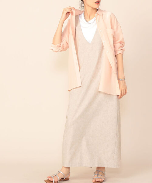 NOLLEY’S Sophi（ノーリーズソフィ）の「◇【WEB限定カラーあり】リネン混ジャンパースカート（ワンピース・レディース・ベージュ/オリーブ/キナリ・2/1）」の16枚目の写真