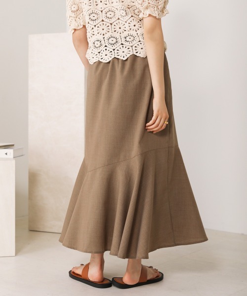 Bab（バブ）の「【WEB限定】アシメ切替マーメイドスカート（スカート・レディース・ブラック/ベージュ/ブラウン・38）」の6枚目の写真