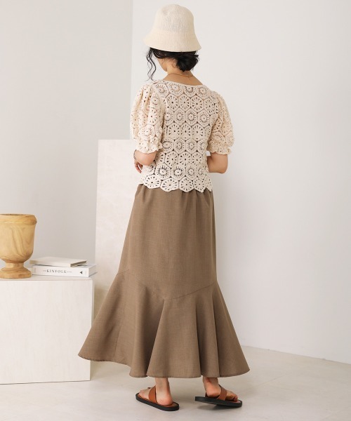 Bab（バブ）の「【WEB限定】アシメ切替マーメイドスカート（スカート・レディース・ブラック/ベージュ/ブラウン・38）」の7枚目の写真