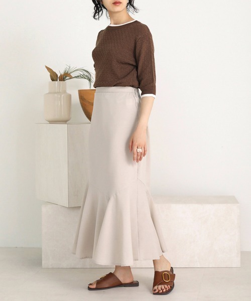 Bab（バブ）の「【WEB限定】アシメ切替マーメイドスカート（スカート・レディース・ブラック/ベージュ/ブラウン・38）」の13枚目の写真