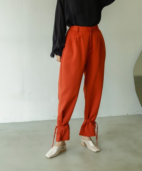 Birthday room(バースデイルーム)の「裾リボン2WAYパンツ(その他パンツ・レディース・ブラック/カーキ/オレンジ/ナチュラル・FREE)」の4枚目の写真