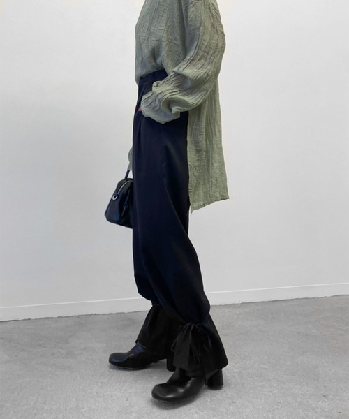 Birthday room(バースデイルーム)の「裾リボン2WAYパンツ(その他パンツ・レディース・ブラック/カーキ/オレンジ/ナチュラル・FREE)」の16枚目の写真