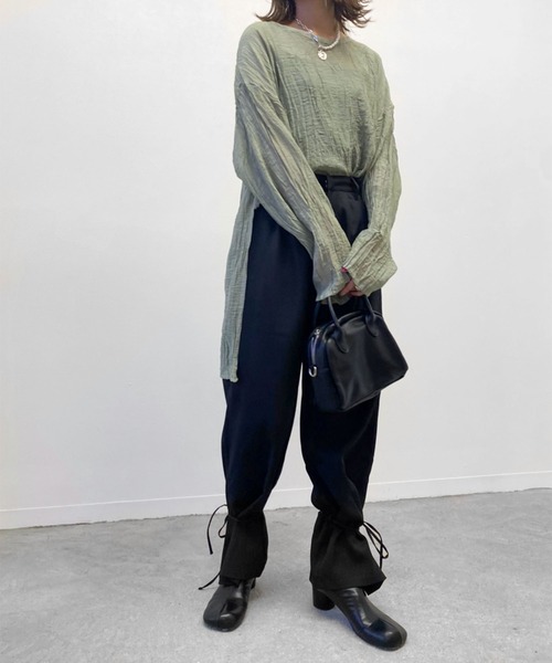 Birthday room(バースデイルーム)の「裾リボン2WAYパンツ(その他パンツ・レディース・ブラック/カーキ/オレンジ/ナチュラル・FREE)」の17枚目の写真