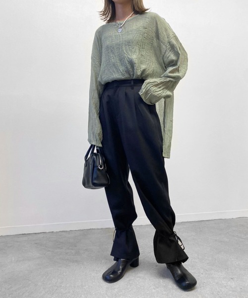 Birthday room(バースデイルーム)の「裾リボン2WAYパンツ(その他パンツ・レディース・ブラック/カーキ/オレンジ/ナチュラル・FREE)」の18枚目の写真