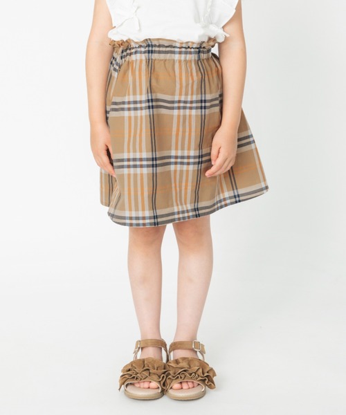 BRANSHES(ブランシェス)の「【プチプラ】チェック柄スカート(スカート・キッズ・グリーン/ベージュ・S/L/M/XL)」の2枚目の写真
