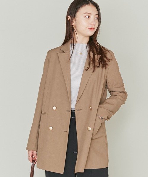 LAVEANGE（ラビアンジェ）の「ダブルブレストテーラードジャケット（テーラードジャケット・レディース・ブラック/ネイビー/ブラウン/オレンジ/ベージュ・LL/3L/4L/M/L）」の3枚目の写真