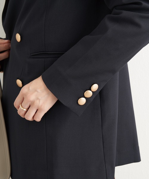 LAVEANGE（ラビアンジェ）の「ダブルブレストテーラードジャケット（テーラードジャケット・レディース・ブラック/ネイビー/ブラウン/オレンジ/ベージュ・LL/3L/4L/M/L）」の19枚目の写真
