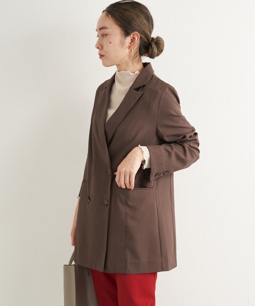 LAVEANGE（ラビアンジェ）の「ダブルブレストテーラードジャケット（テーラードジャケット・レディース・ブラック/ネイビー/ブラウン/オレンジ/ベージュ・LL/3L/4L/M/L）」の14枚目の写真