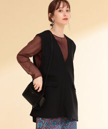 Ray BEAMS | Ray BEAMS / Vネック バック ベルト ベスト(ベスト)