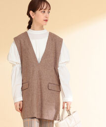 Ray BEAMS | Ray BEAMS / Vネック バック ベルト ベスト(ベスト)