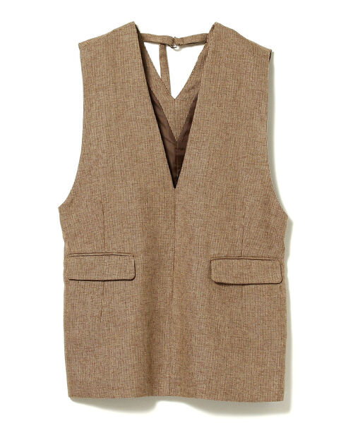 Ray BEAMS（レイビームス）の「Ray BEAMS / Vネック バック ベルト ベスト（ベスト・レディース・ブラック/ブラウン・ONE SIZE）」の15枚目の写真