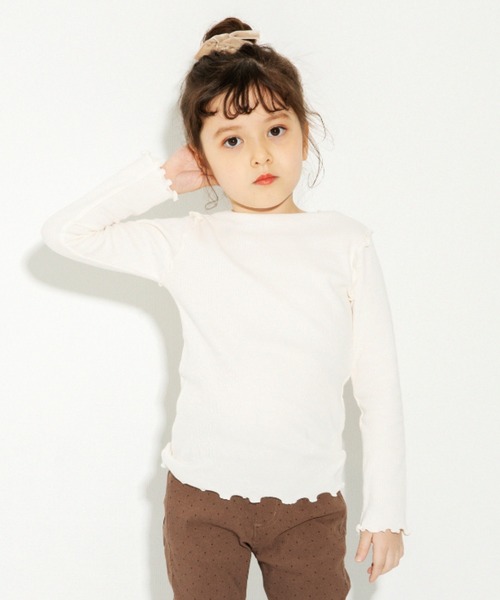 BRANSHES（ブランシェス）の「シンプルリブTシャツ（Tシャツ/カットソー・キッズ・ライトグレー/ブラック/アイボリー・90cm/100cm/150cm/140cm/130cm/110cm/120cm）」の2枚目の写真