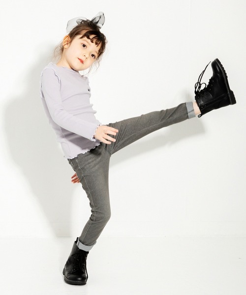 BRANSHES（ブランシェス）の「シンプルリブTシャツ（Tシャツ/カットソー・キッズ・ライトグレー/ブラック/アイボリー・90cm/100cm/150cm/140cm/130cm/110cm/120cm）」の8枚目の写真