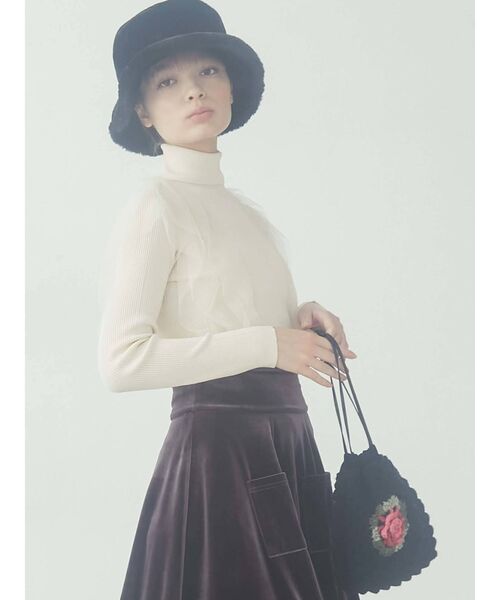 merry jenny（メリージェニー）の「gardenクロシェポシェット（ハンドバッグ・レディース・アイボリー/ブラック・FREE）」の12枚目の写真