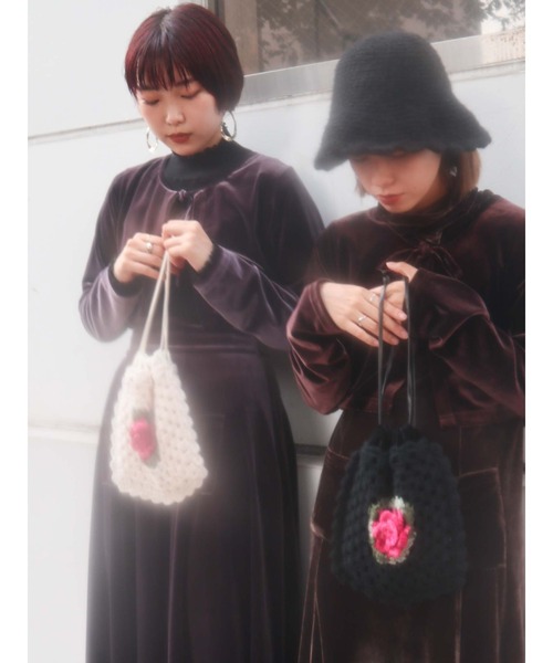 merry jenny（メリージェニー）の「gardenクロシェポシェット（ハンドバッグ・レディース・アイボリー/ブラック・FREE）」の18枚目の写真